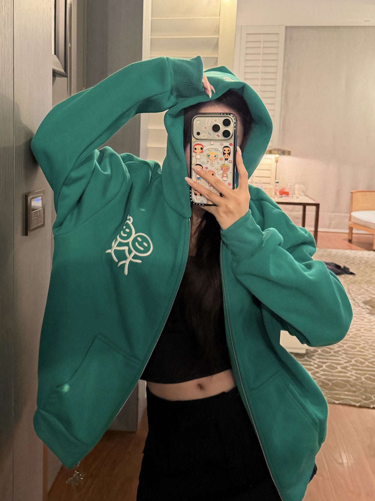 Stick Figure Zip Hoodie