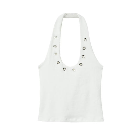 Eyelet Halter Top