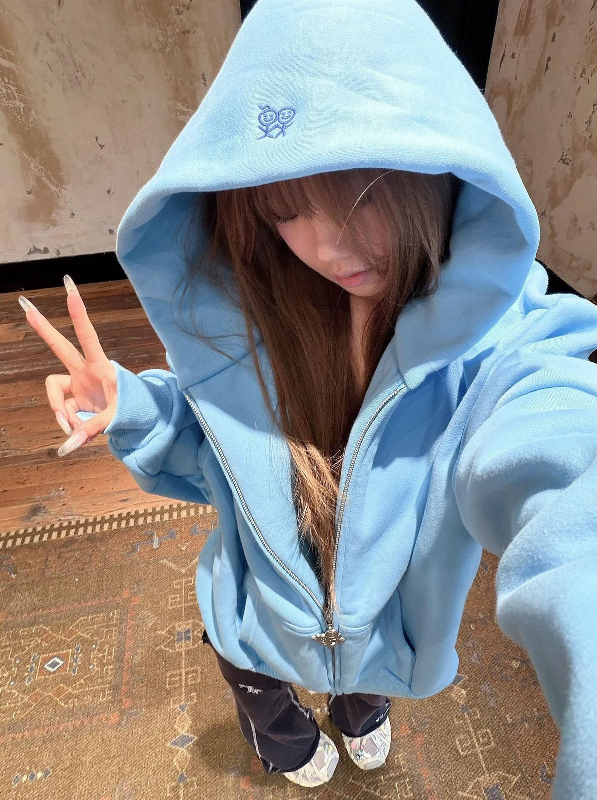 Stick Figure Zip Hoodie