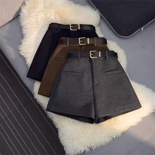 Wool-Look Shorts