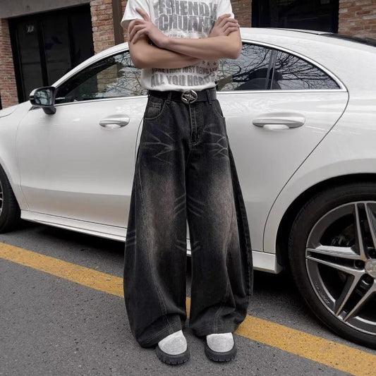 Oversized Washed Jeans