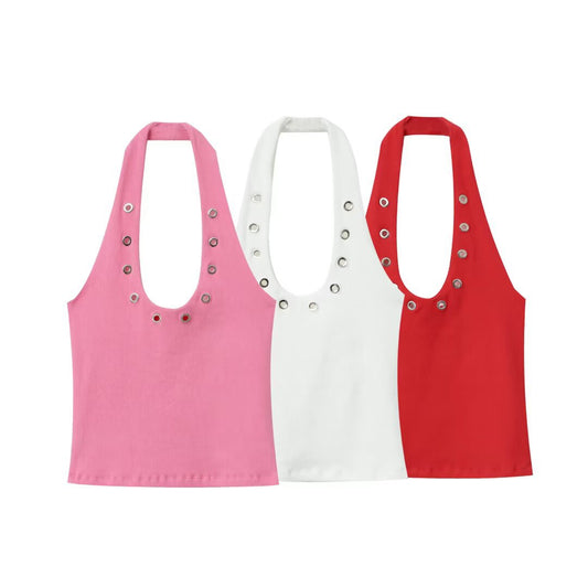Eyelet Halter Top