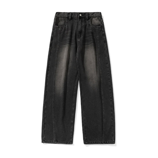 Faded Wide-Leg Jeans