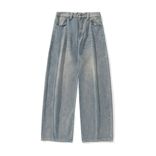 Faded Wide-Leg Jeans