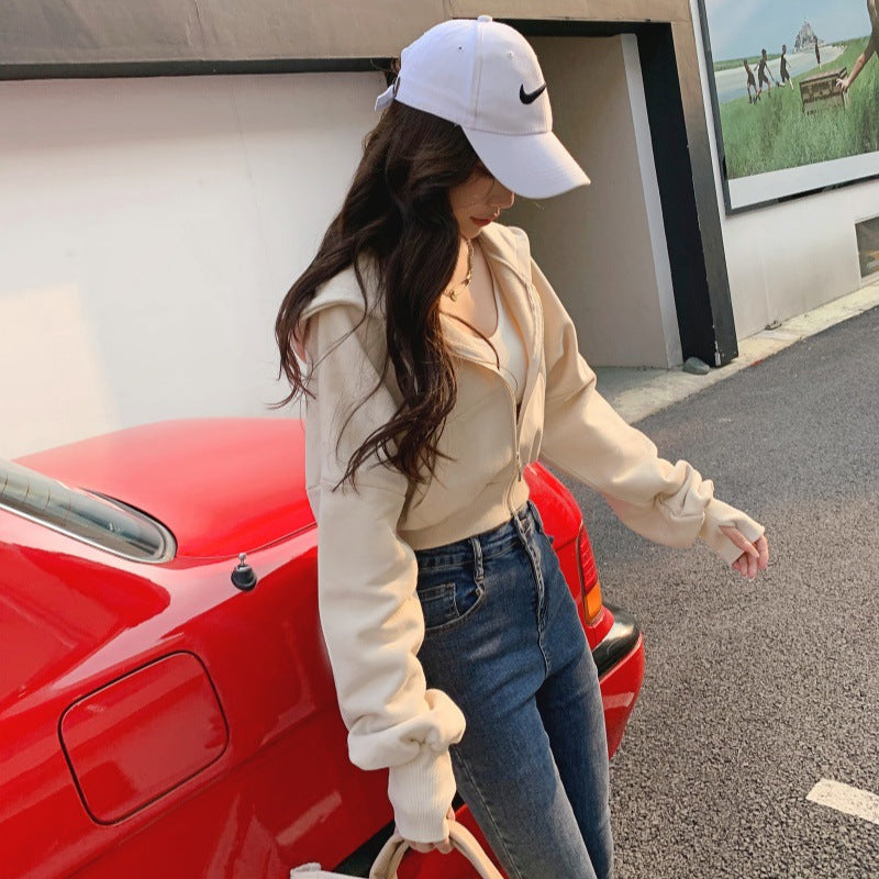 Cropped Zip Hoodie