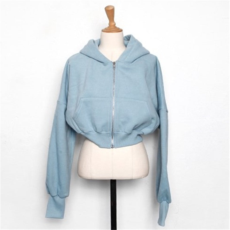 Cropped Zip Hoodie