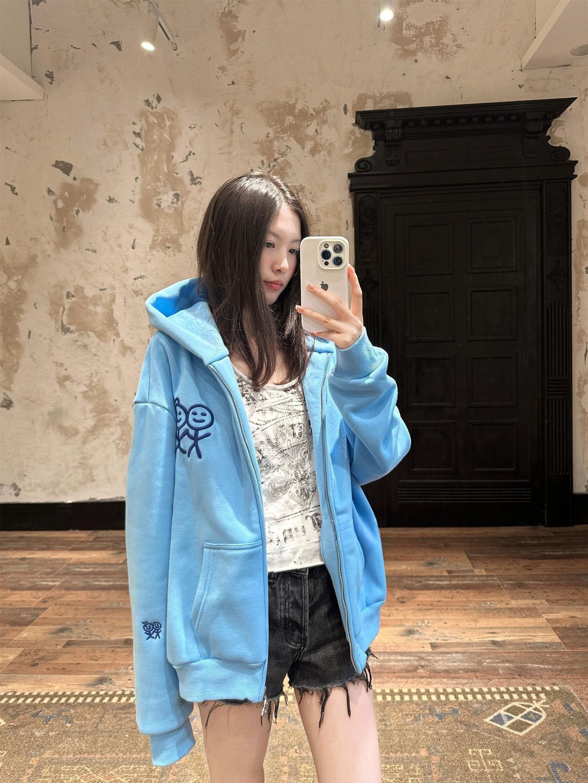 Stick Figure Zip Hoodie