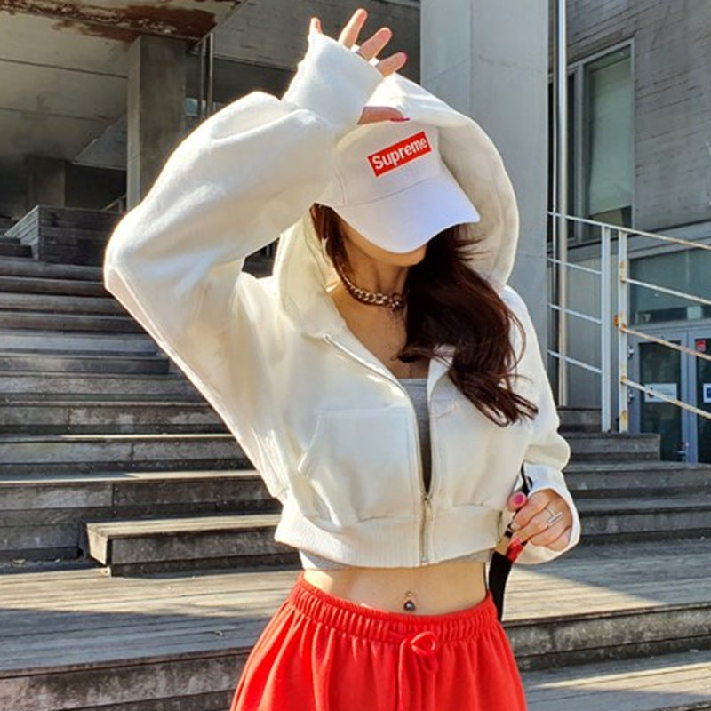 Cropped Zip Hoodie